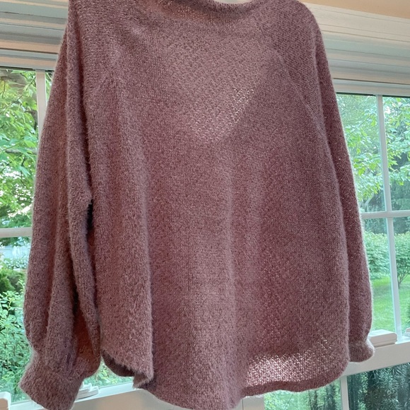 V Neck Balloon Sleeve Sweater - Picture 3 of 4